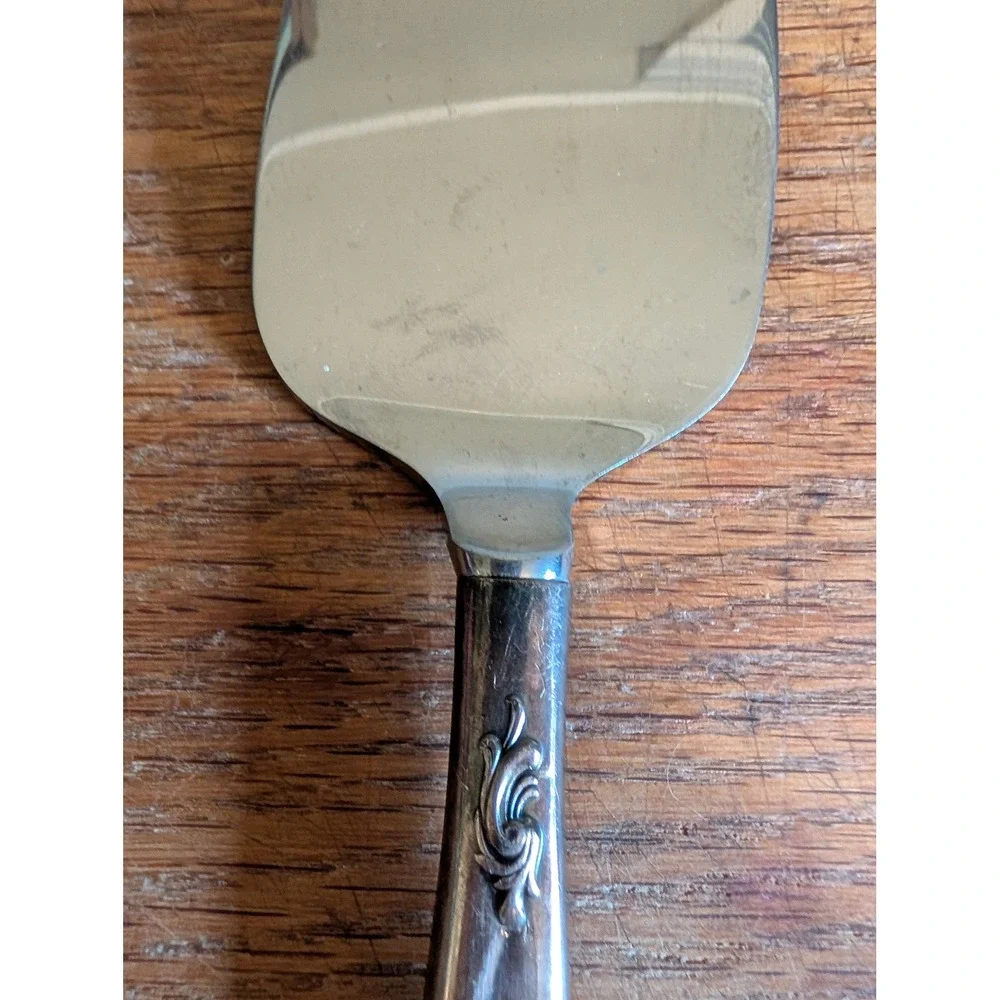 Vintage Ornate Scroll Handle Pie Cake Server Stainless Steel Blade 10 Inch